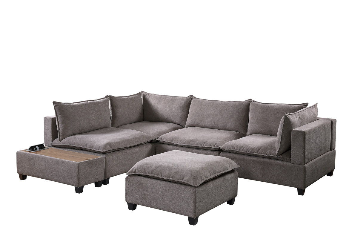 Madison - Modular Sectional Sofa Chaise With USB Storage Console Table