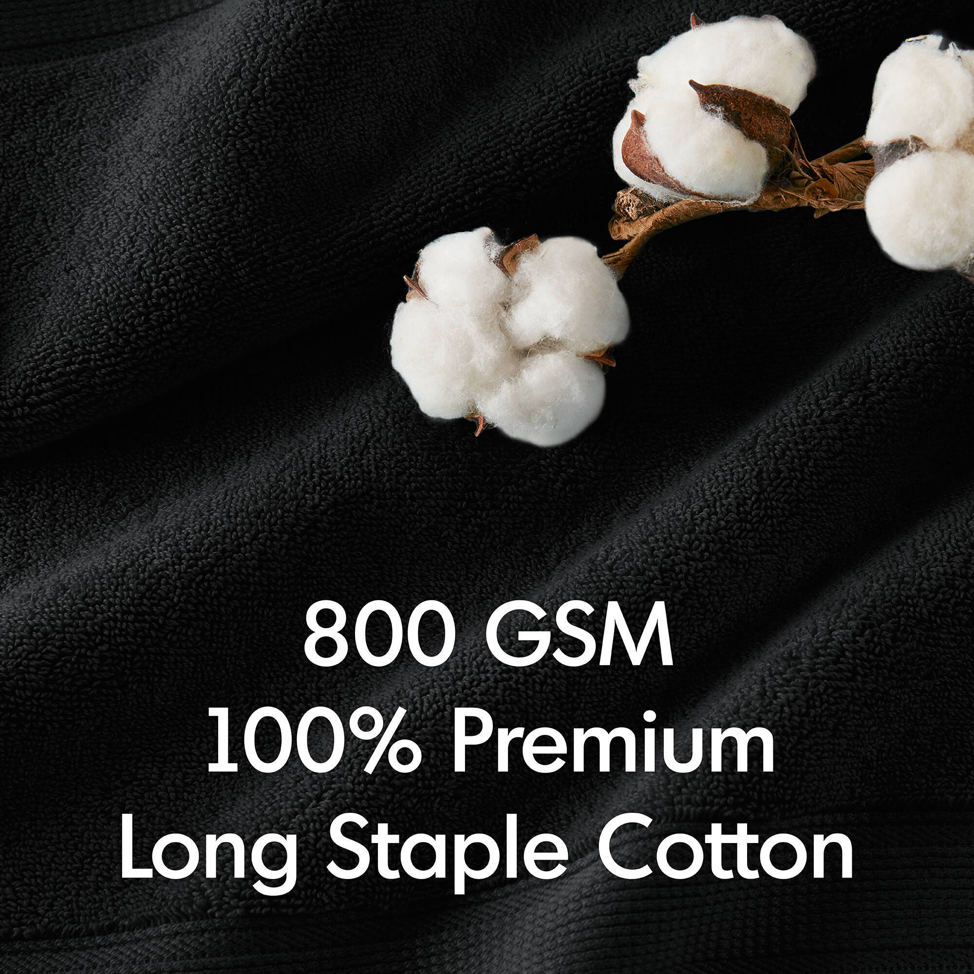 800GSM - Ultra-Soft Absorbent Towel Set - Black
