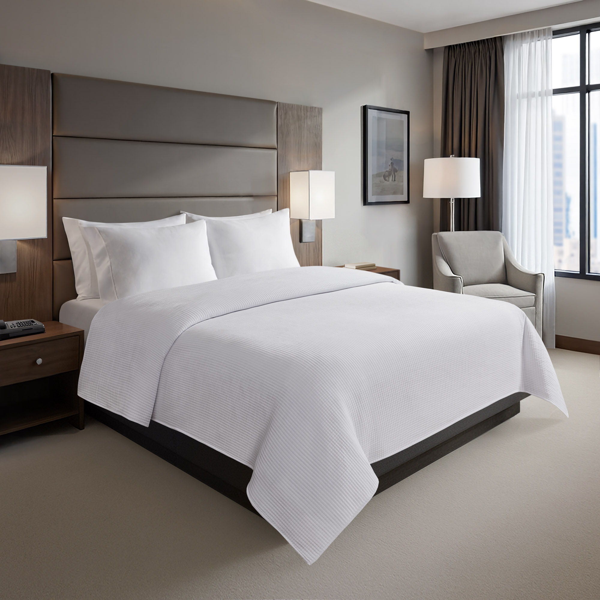 Matelasse - King Luxury Coverlet - White