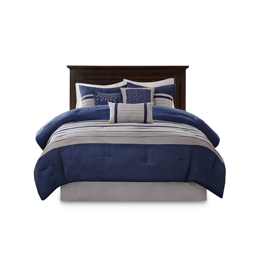 Palmer - King Piece Comforter (Set of 7) - Blue