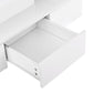 Modern Glossy Coffee Table With Drawer, 2-Tier Rectangle Center Table with LED lighting for Living room, 39.3''x19.6''x15.3'', White