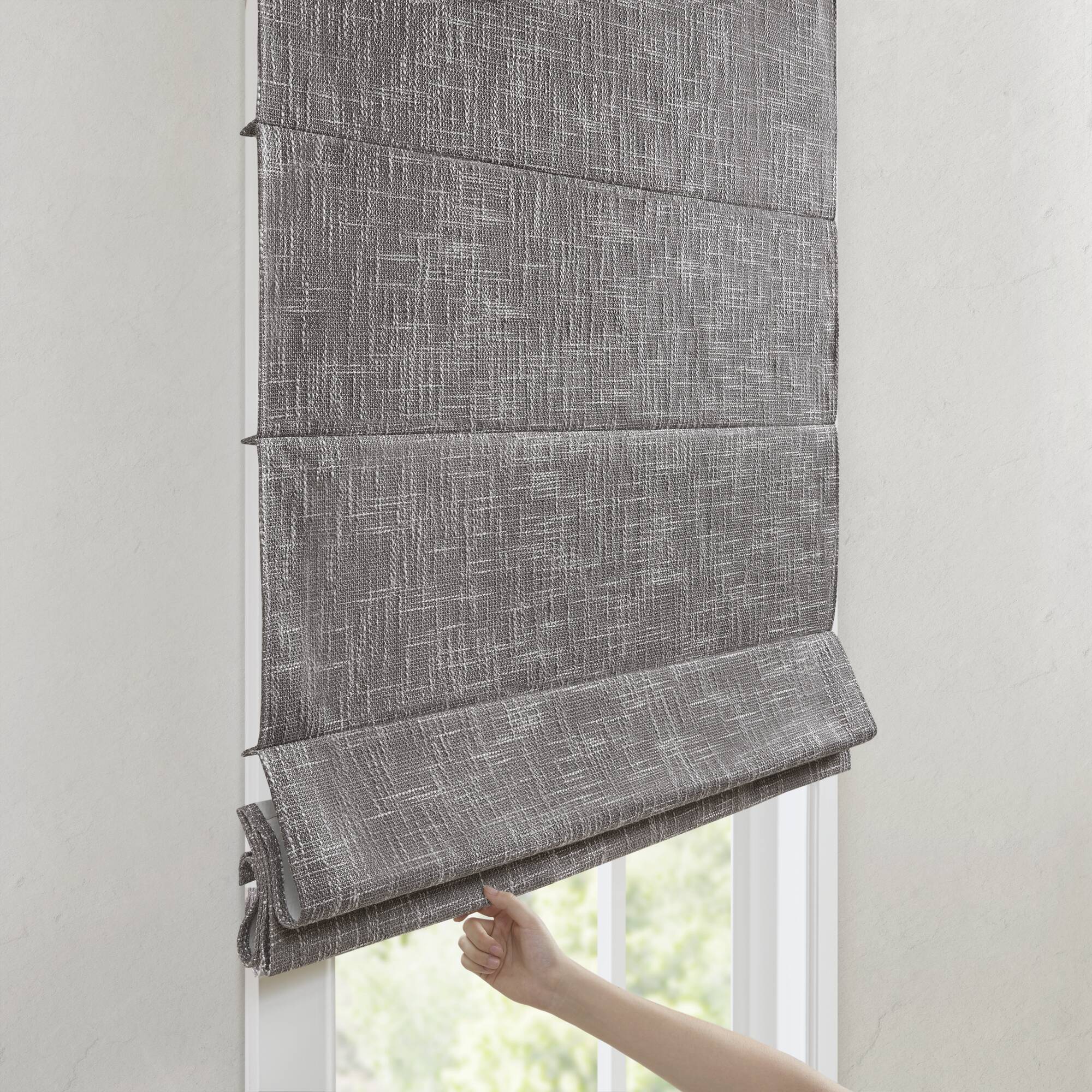 Quincy - 31x64" Total Blackout Cordless Roman Shade - Gray