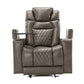 Power Motion Recliner with USB Charging Port and Hidden Arm Storage, Home Theater Seating with 2 Convenient Cup Holders Design and 360° Swivel Tray Table(old sku: SG000441AAA)