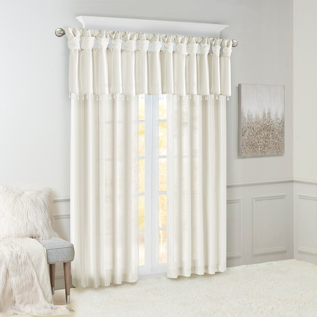 Twist Tab Lined Window Curtain Panel