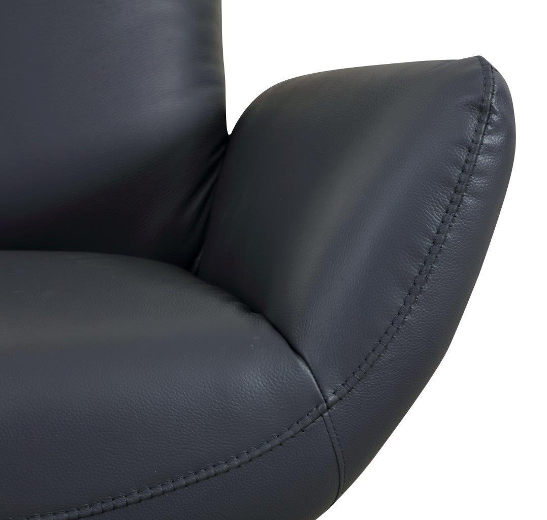 Global United 22" Modern Genuine Italian Leather Lounge Chair