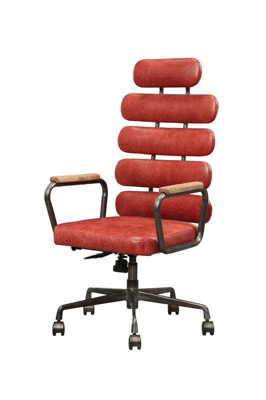 Calan Office Chair in Antique Red Top Grain Leather 92109