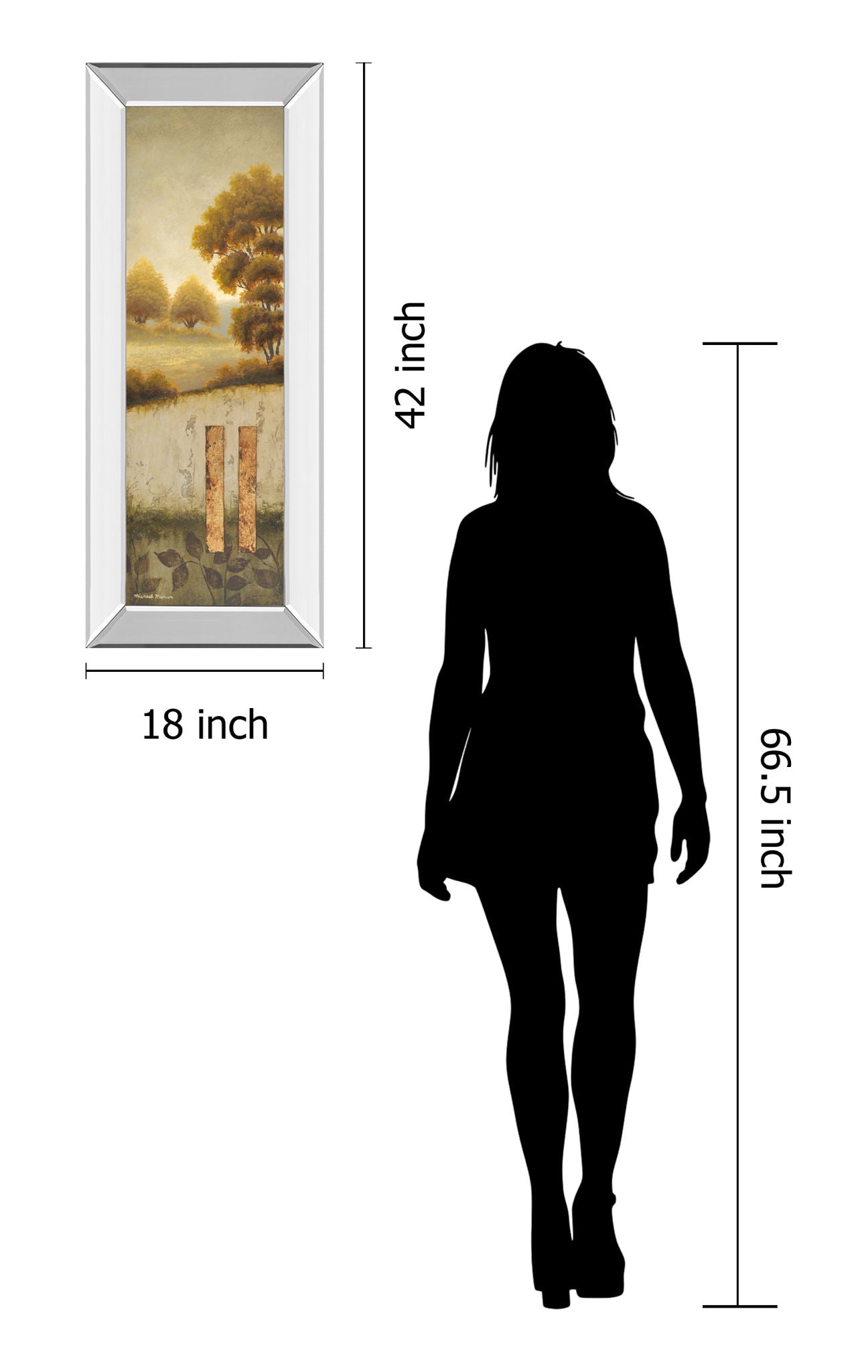 Beyond The Forest By Michael Marcon - Mirror Framed Print Wall Art - Beige