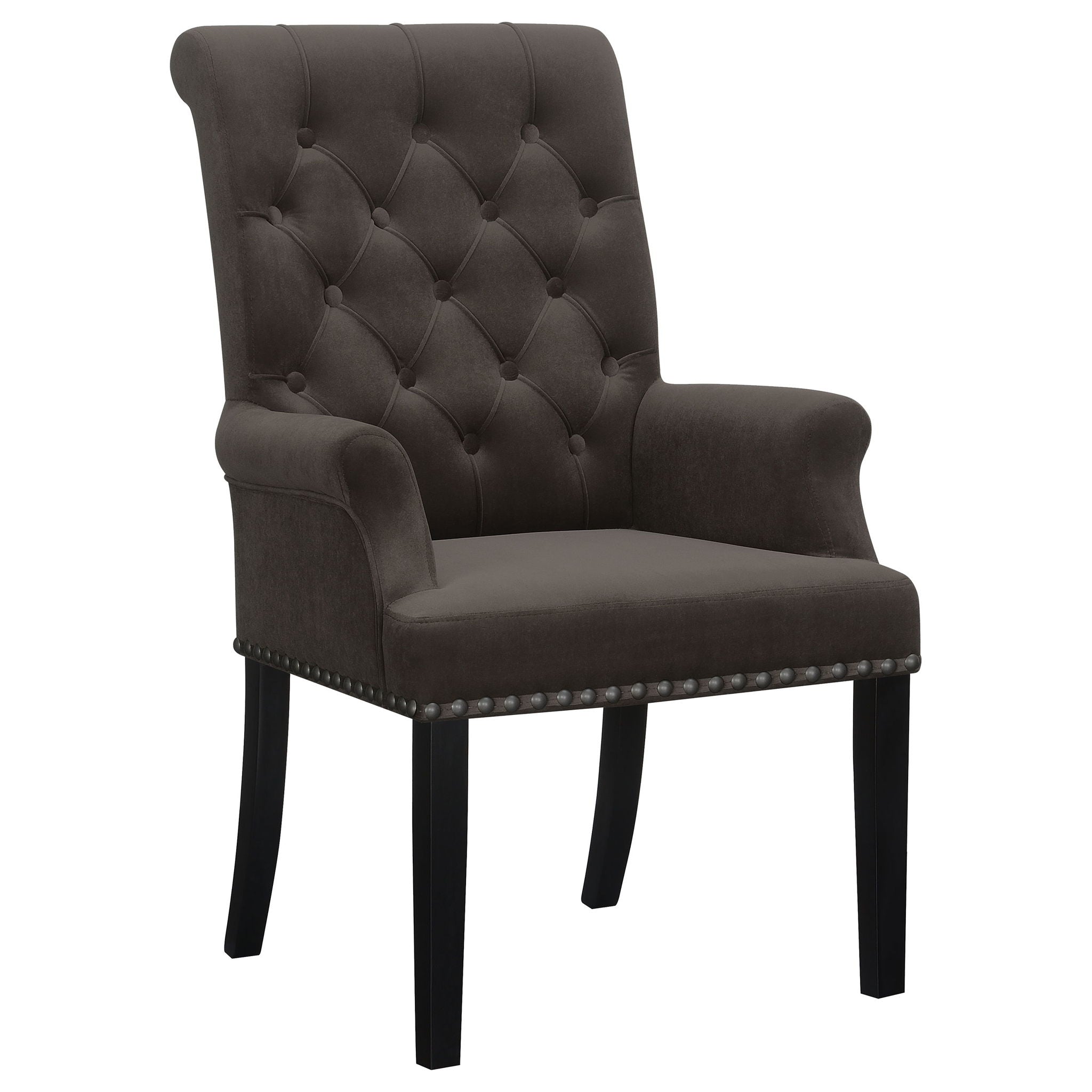 Norwich - Dining Arm Chair With Button Tufting And Rolled Top