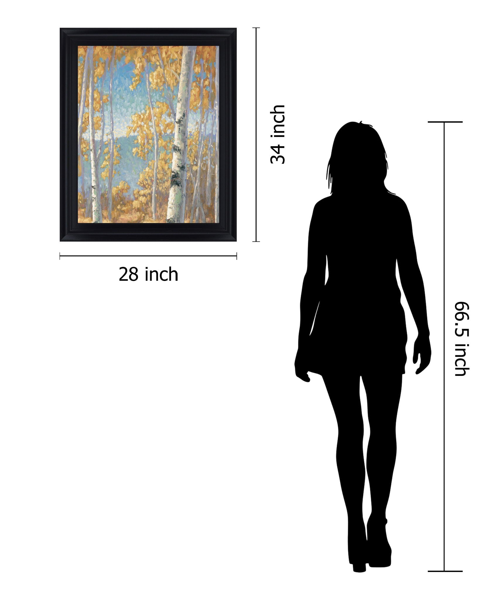 Golden Grove View - 28" x 34" Framed Wall Art - Gold