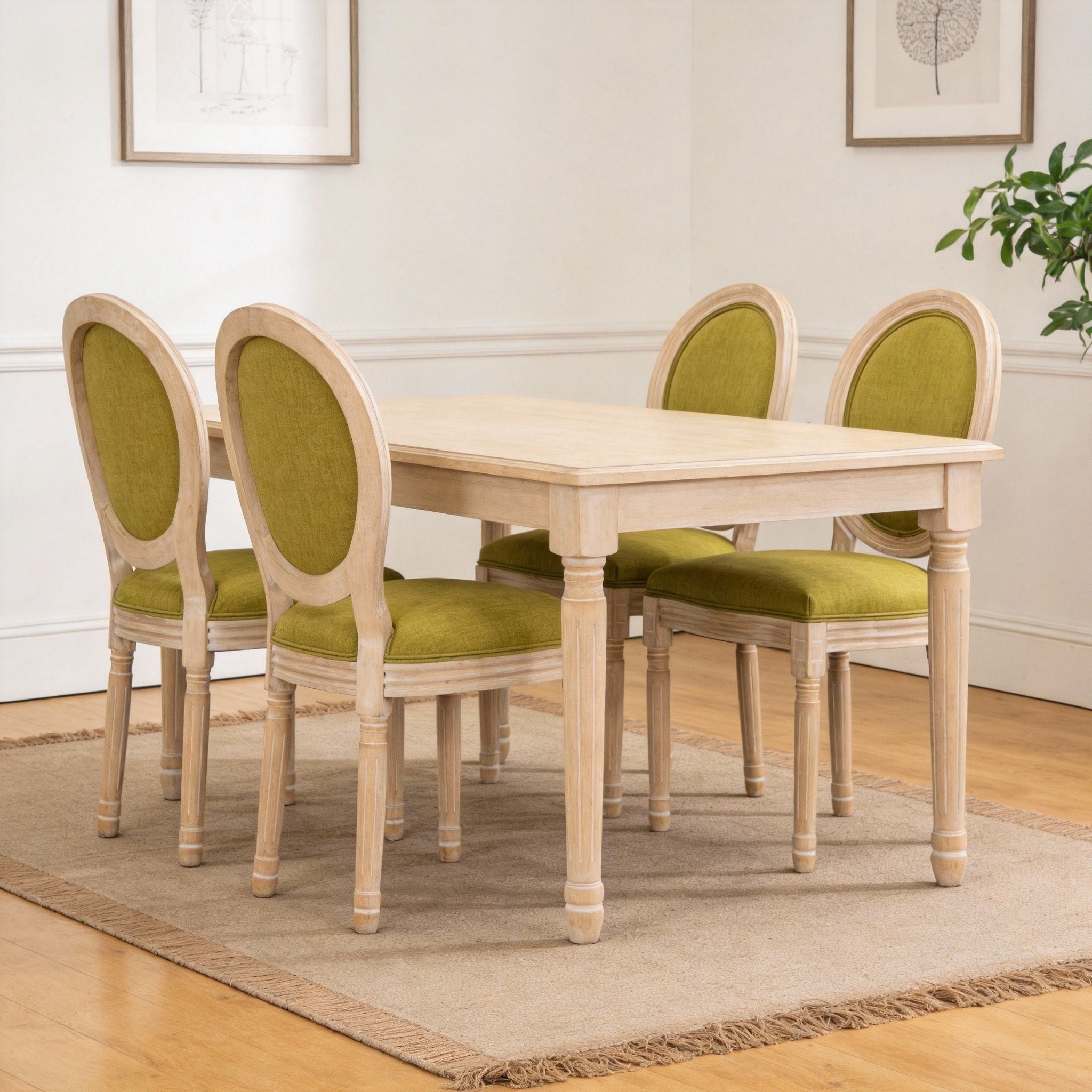 Upholstered With Round Back Dining Chairs (Set of 2)