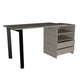 Malaui 120 Desk, Two Legs, Two Drawers, Two Shelves -Light Gray