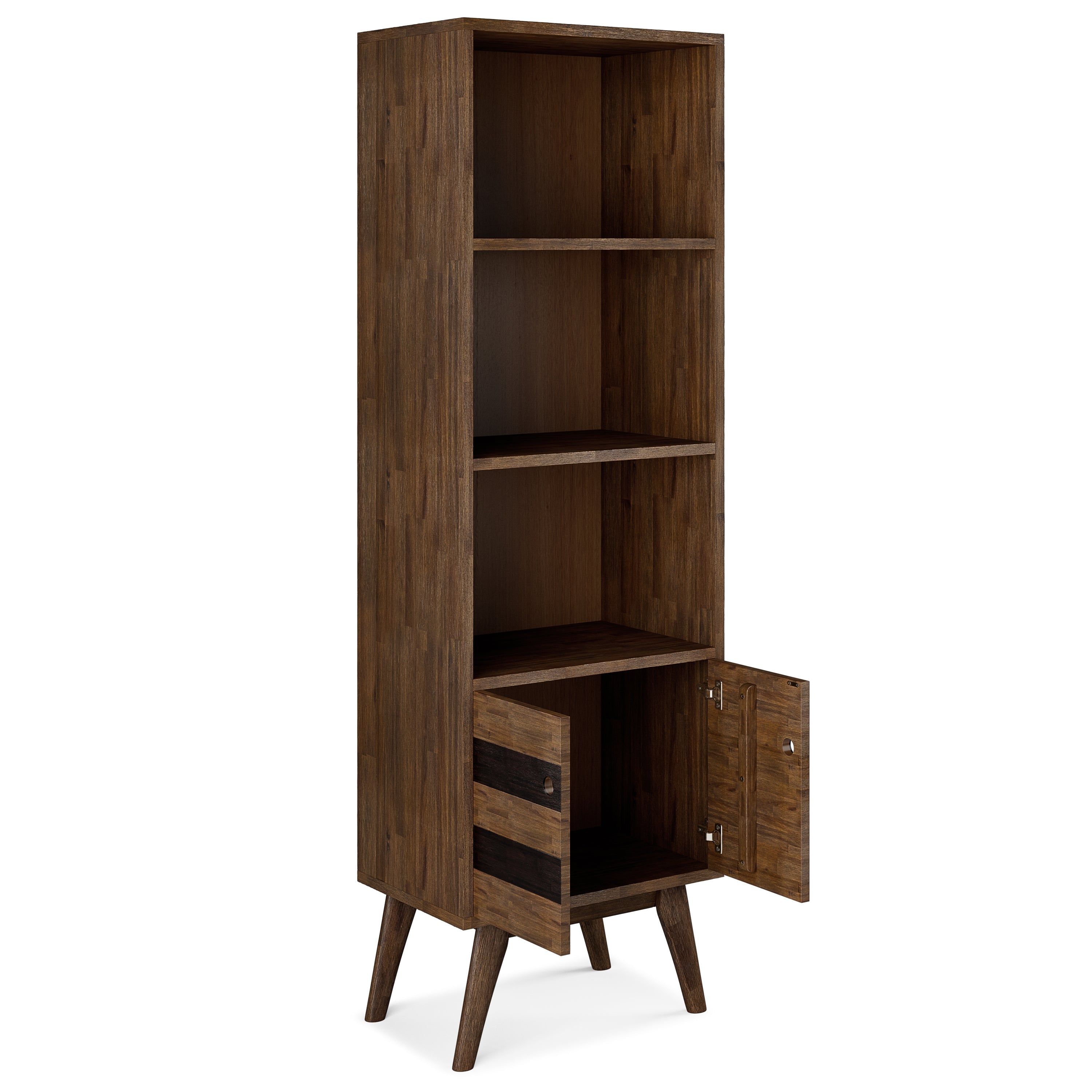 Clarkson - Bookcase with Storage - Rustic Natural Aged Brown