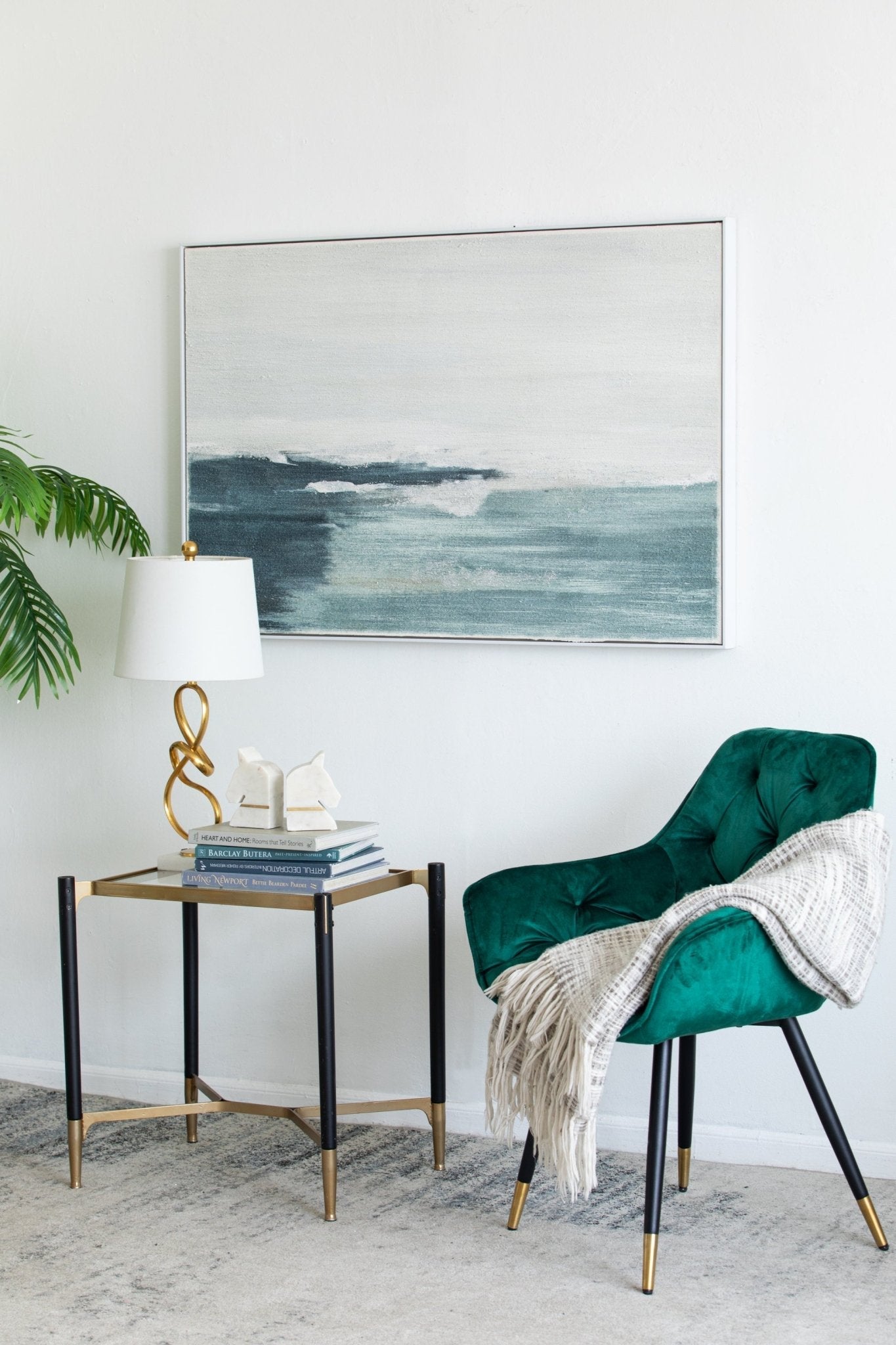 32.5" x 48" Large Rectangle Framed Wall Art Ocean Waves Canvas Print, Home Decor for Living Room Foyer Office