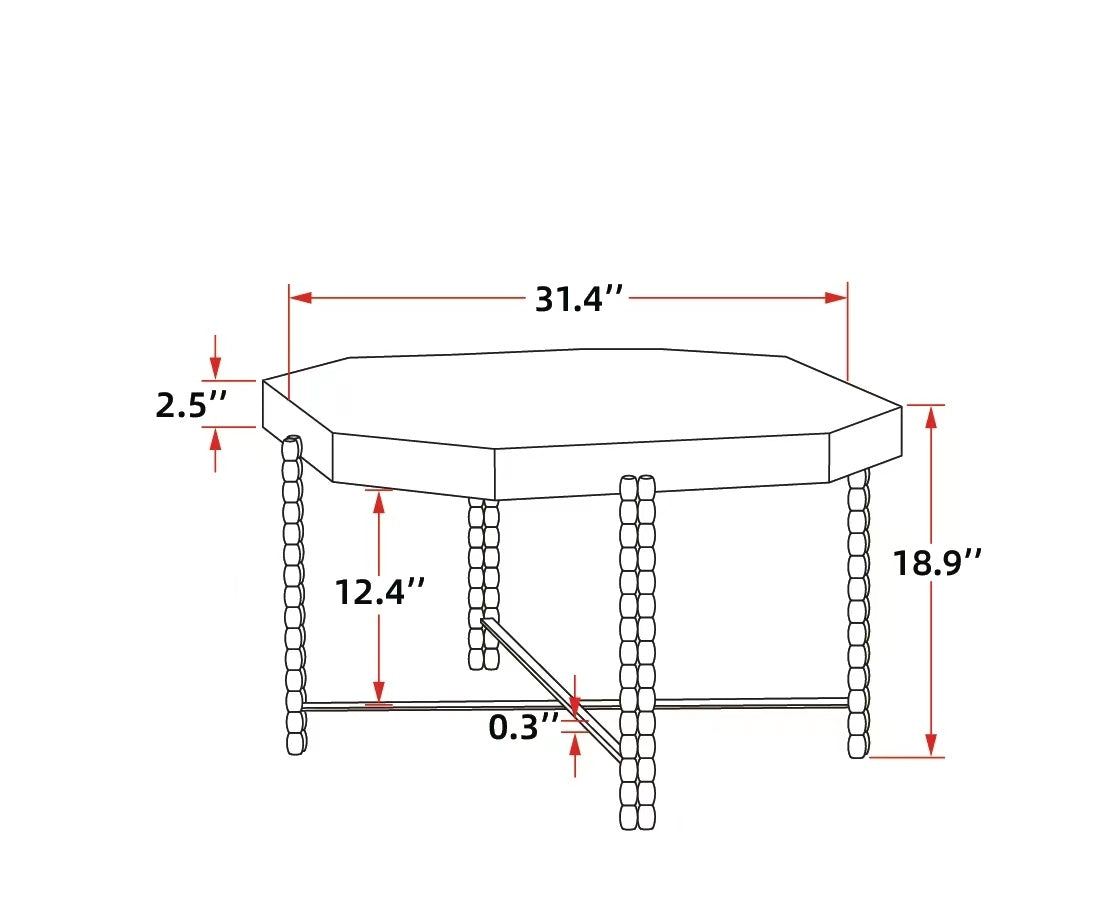 Gexpusm Wood Coffee Table, Natural Wood Coffee Table, Solid Wood Center Large Coffee Table for Living Room (Octagonal Coffee Table)