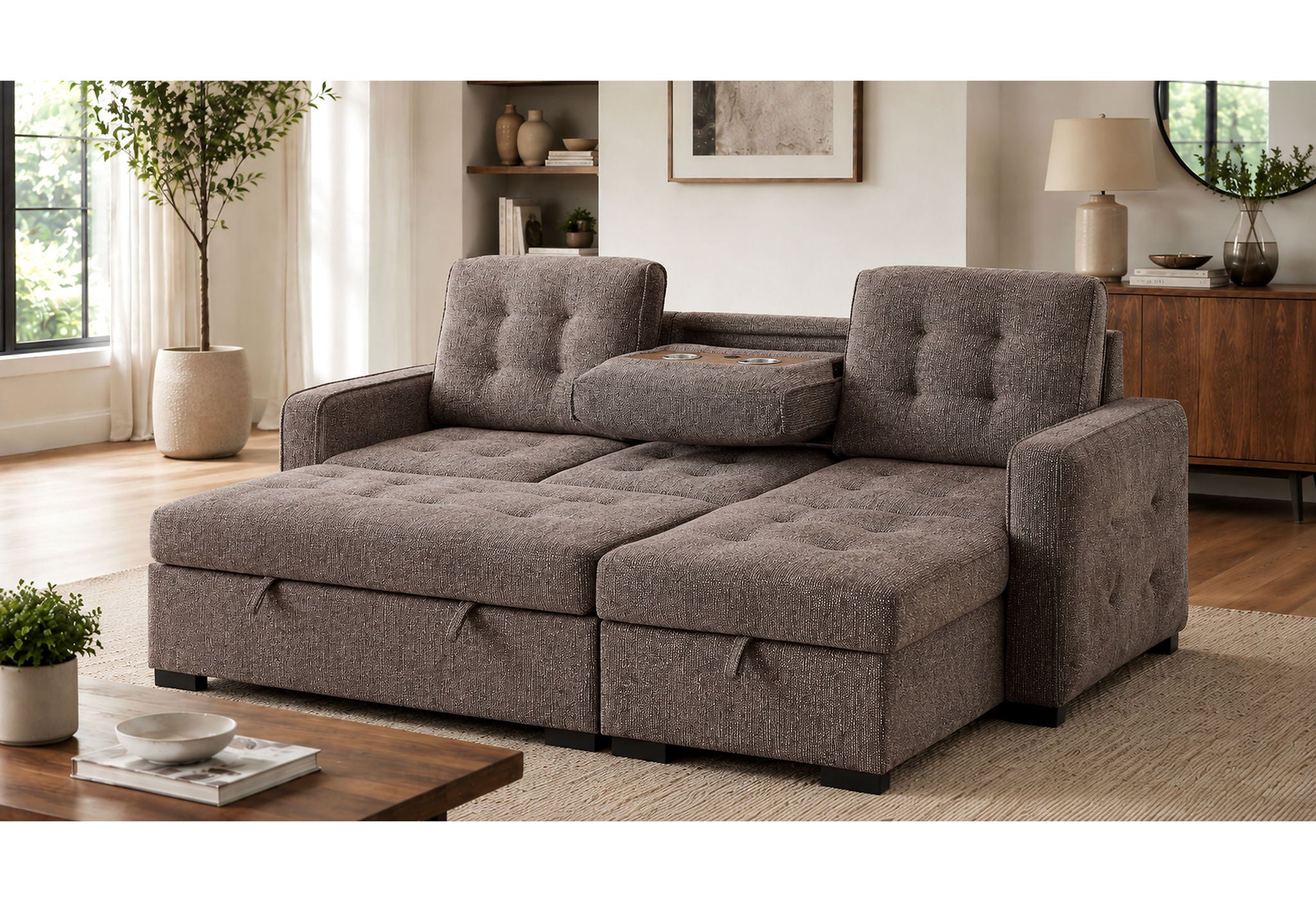 U0707 - Reversible Sofa Bed - Brown