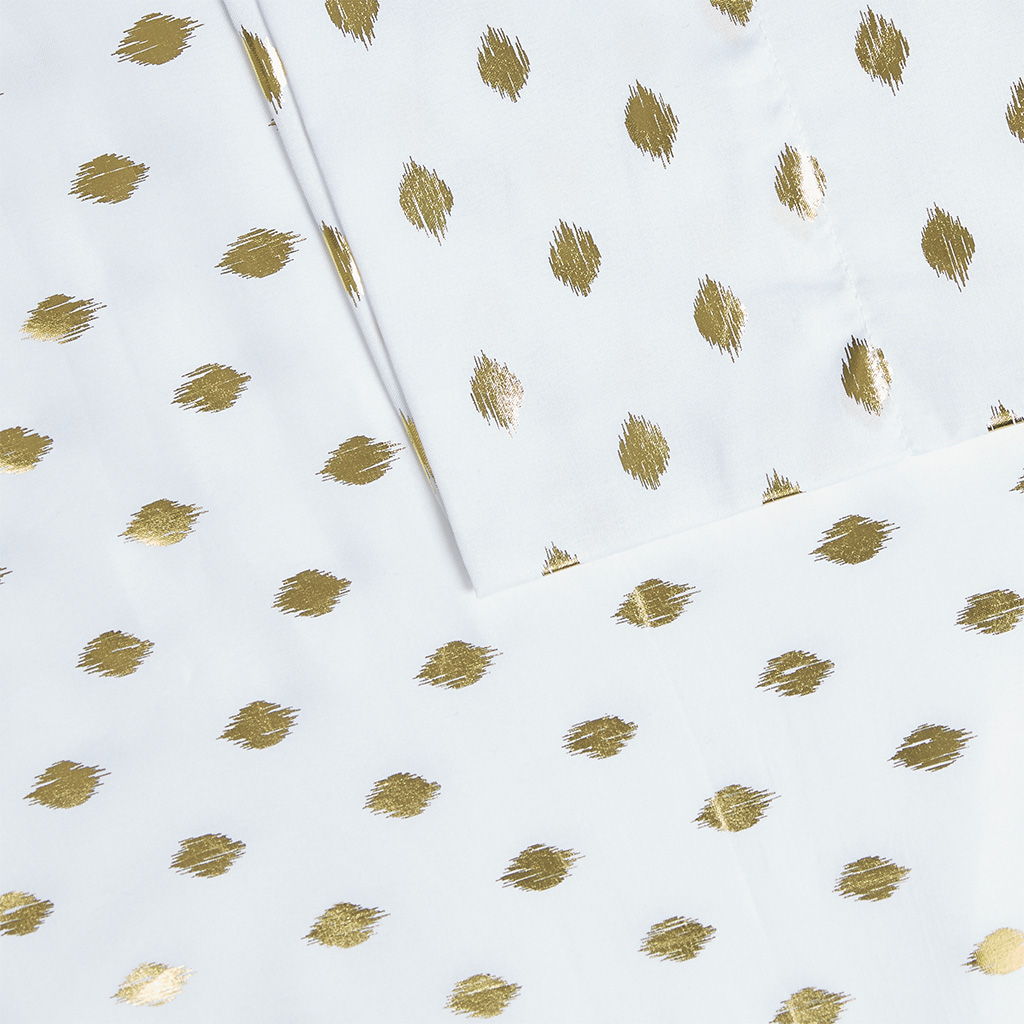 Metallic Dot - Printed Sheet Set - White / Gold