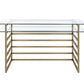 ACME Shona Desk in Antique Gold & Clear Glass 92535