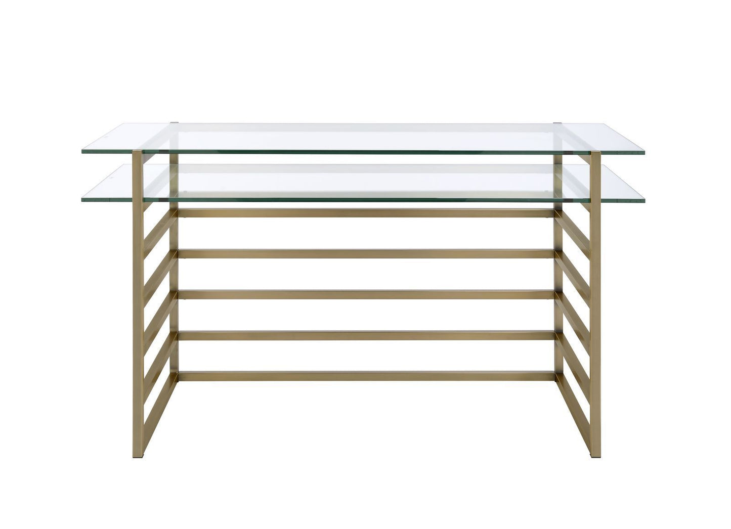 ACME Shona Desk in Antique Gold & Clear Glass 92535