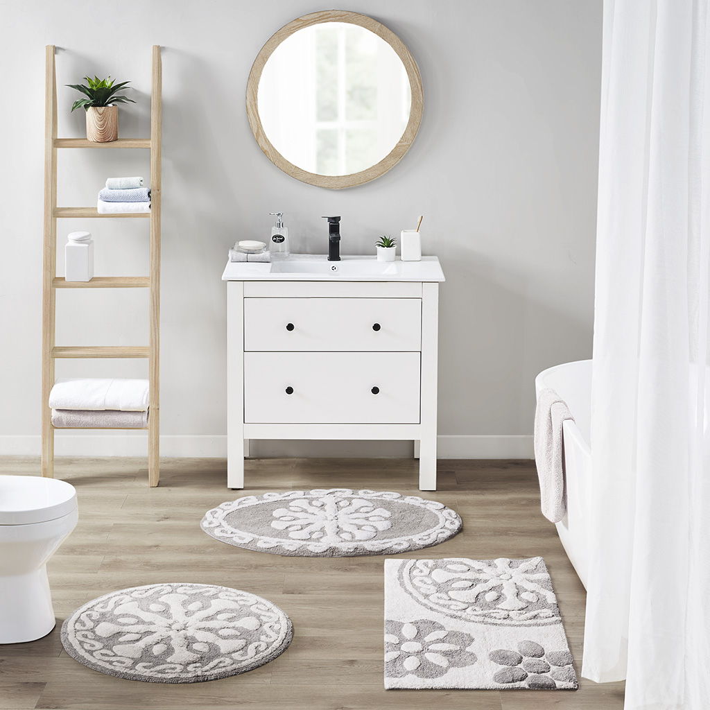 Casablanca - 25"Medallion Tufted Rug - Taupe