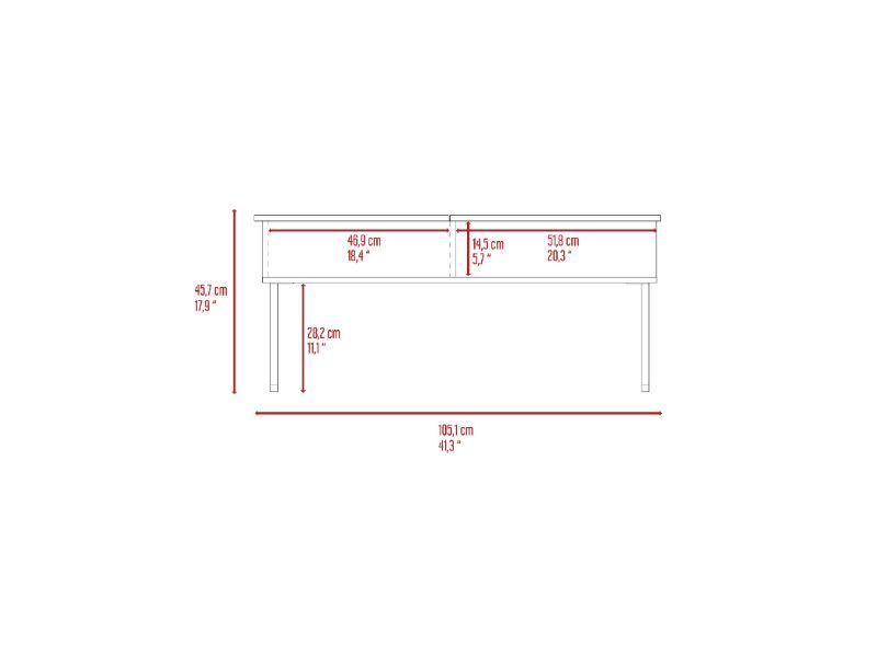 Lift Top Coffee Table Juvve, One Shelf, Carbon Espresso / Onyx Finish