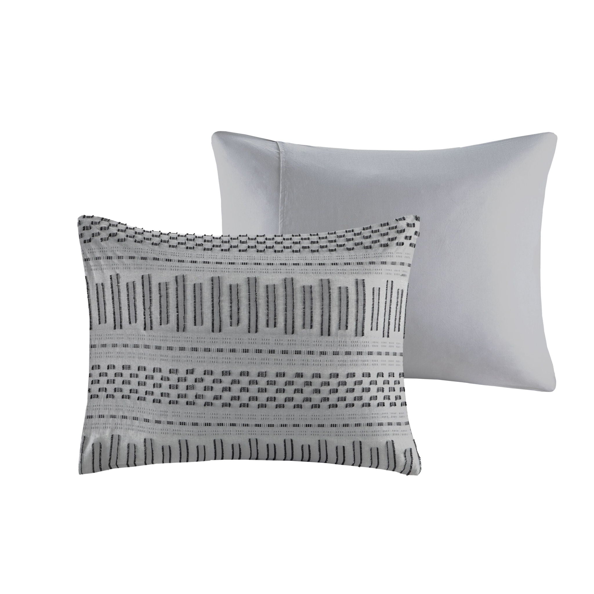 Rhea - King Duvet Cover Mini Set - Gray / Black