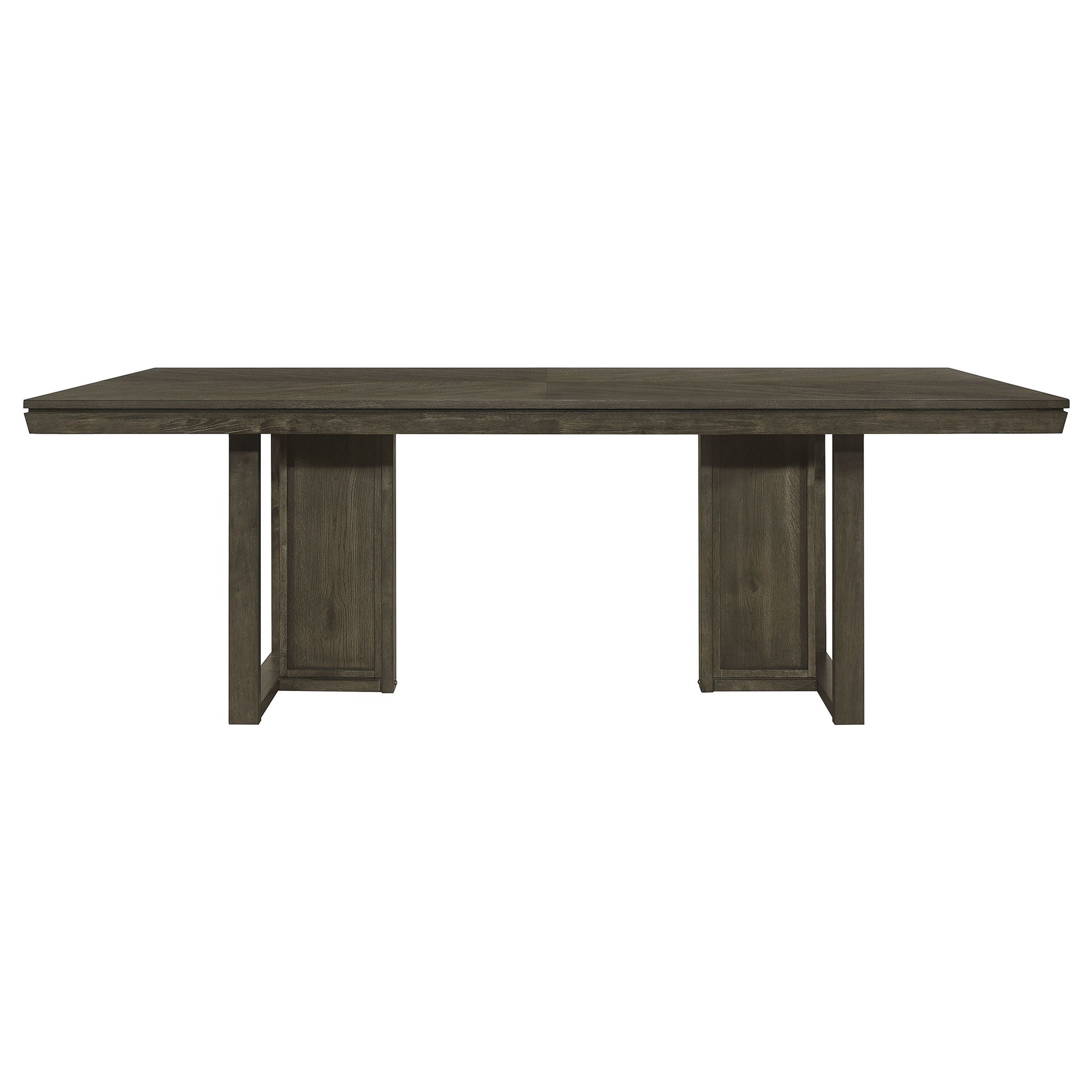 Glenmoor - Rectangular Dining Table With Geometric Double Pedestal Base - Dark Gray