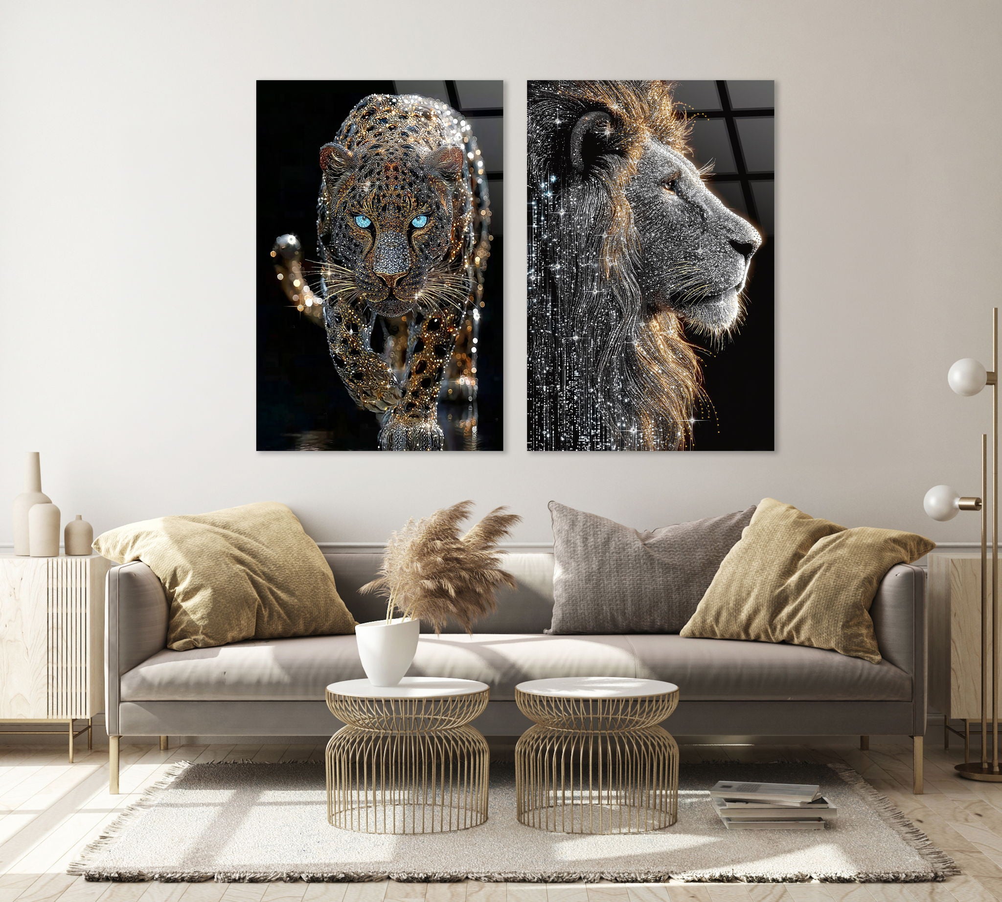 Starlit Sovereign I Tempered Glass With Foil & Rhinestones - Black / Gold