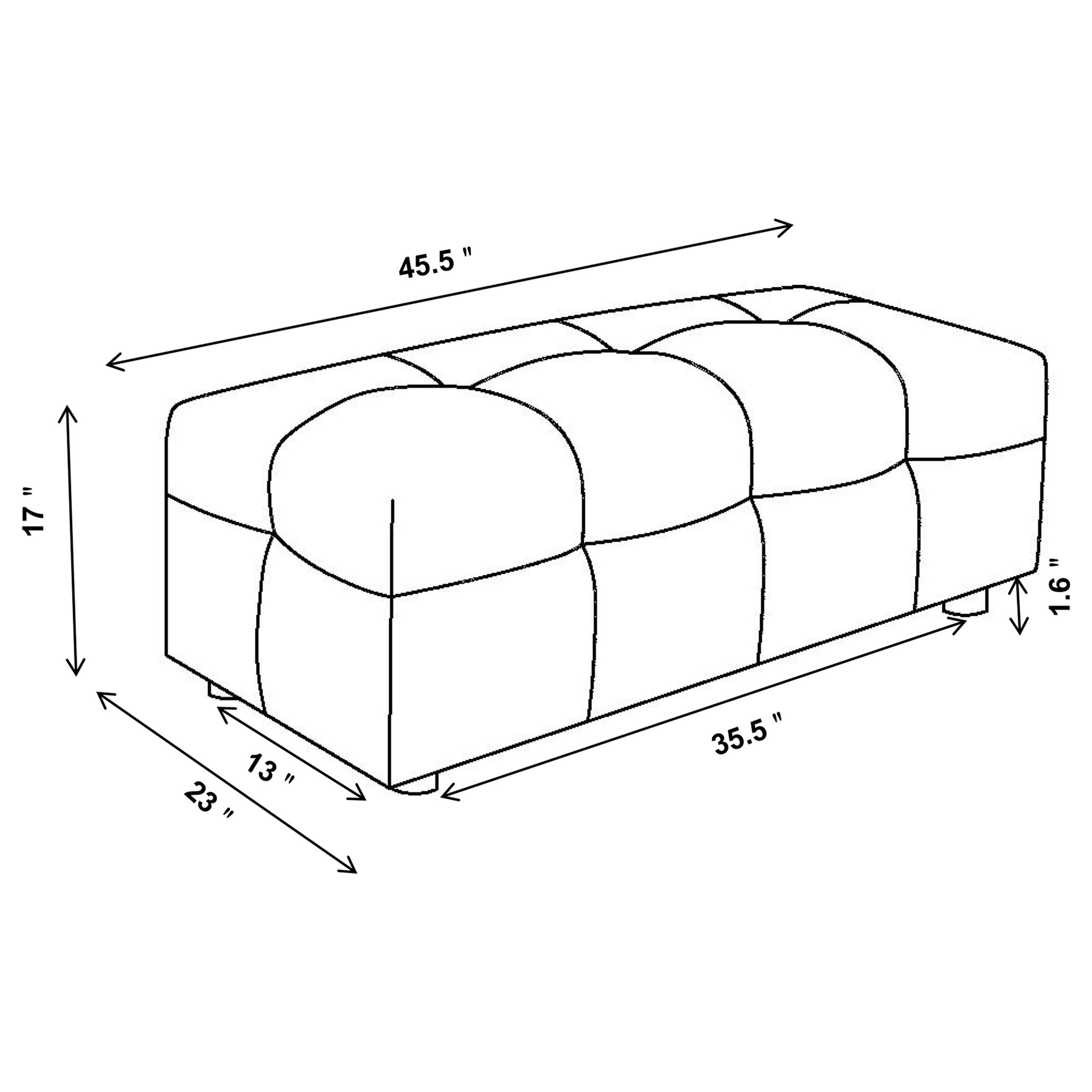 Sooke - Rectangular Ottoman - Off White