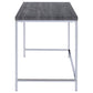 Weathered Grey and Chrome Rectangular Writing Desk