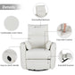 360 Degree Swivel Recliner Theater Recliner Manual Rocker Recliner Chair with Two Removable Pillows for Living Room, Beige