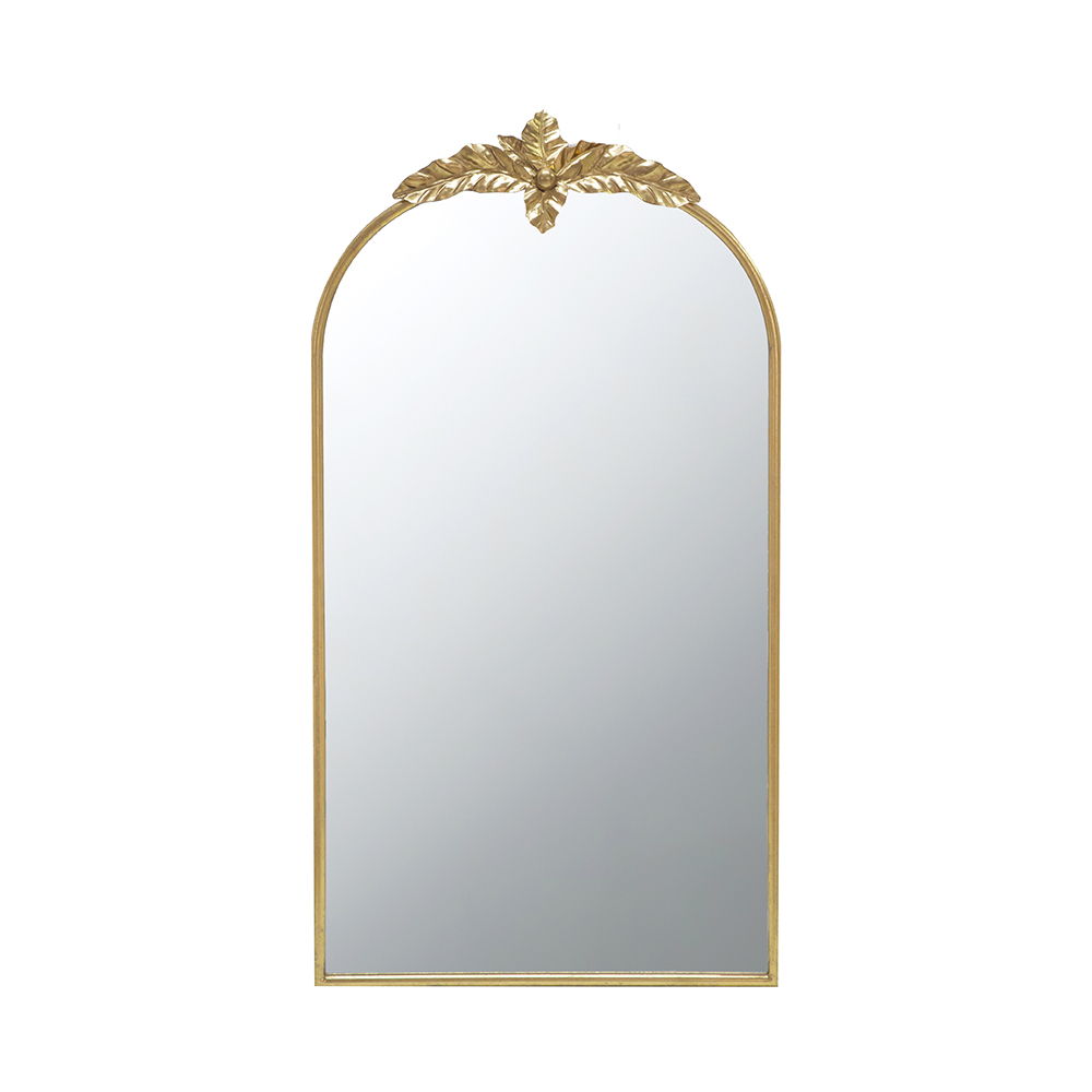 Arched Wall Mirror With Metal Frame, Wall Mirror For Living Room