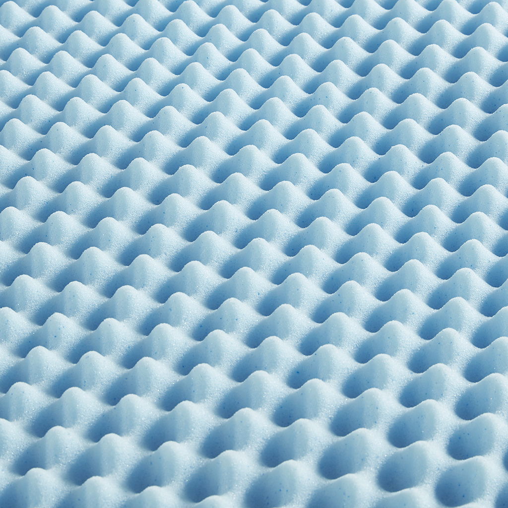 Full Gel Memory Foam All Season Reversible Hypoallergenic Cooling Mattress Topper - Blue