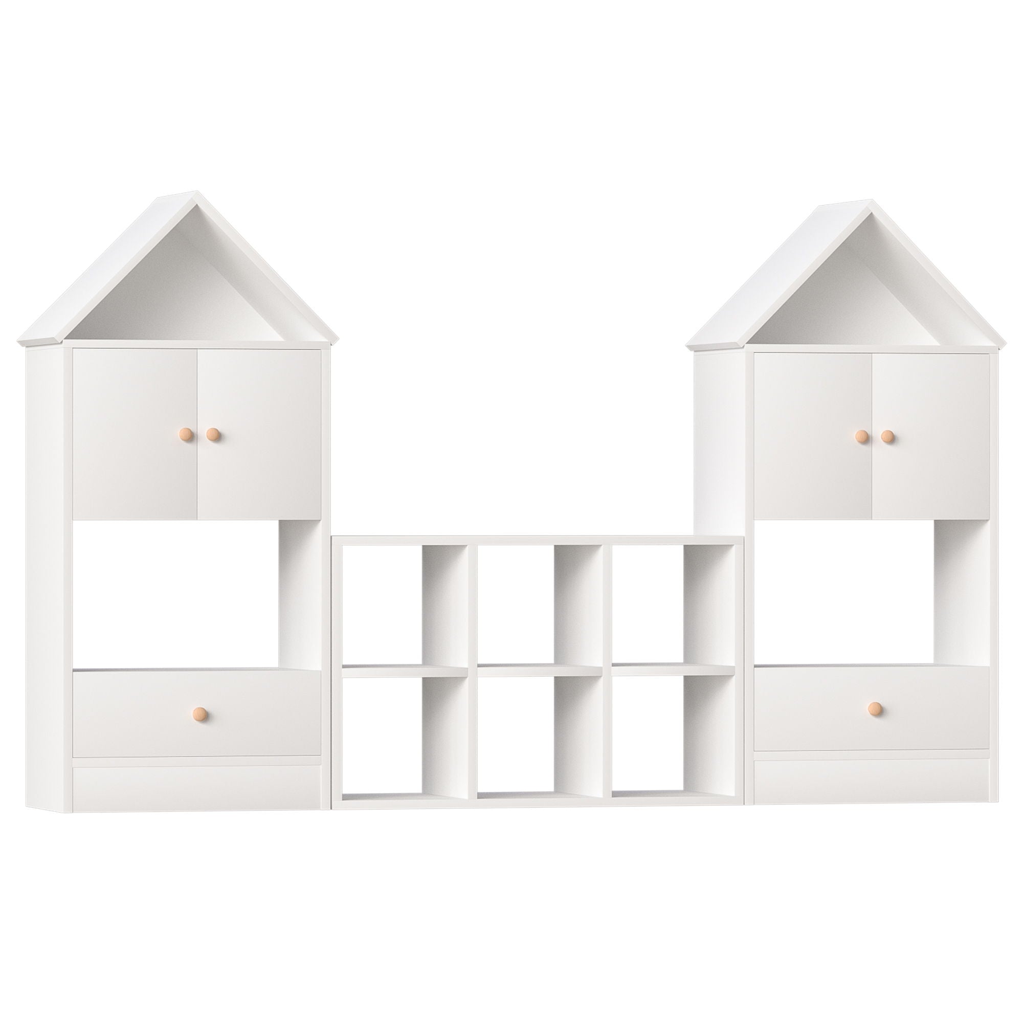 Versatile Children's Bookshelf With House Shaped Design, Multi Functional Storage For Books And Toys