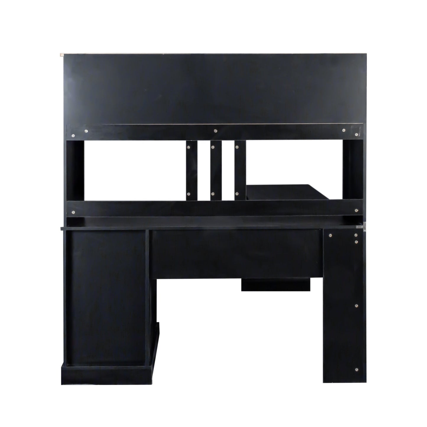 Home Office Computer Desk with Hutch, Antiqued Black finish