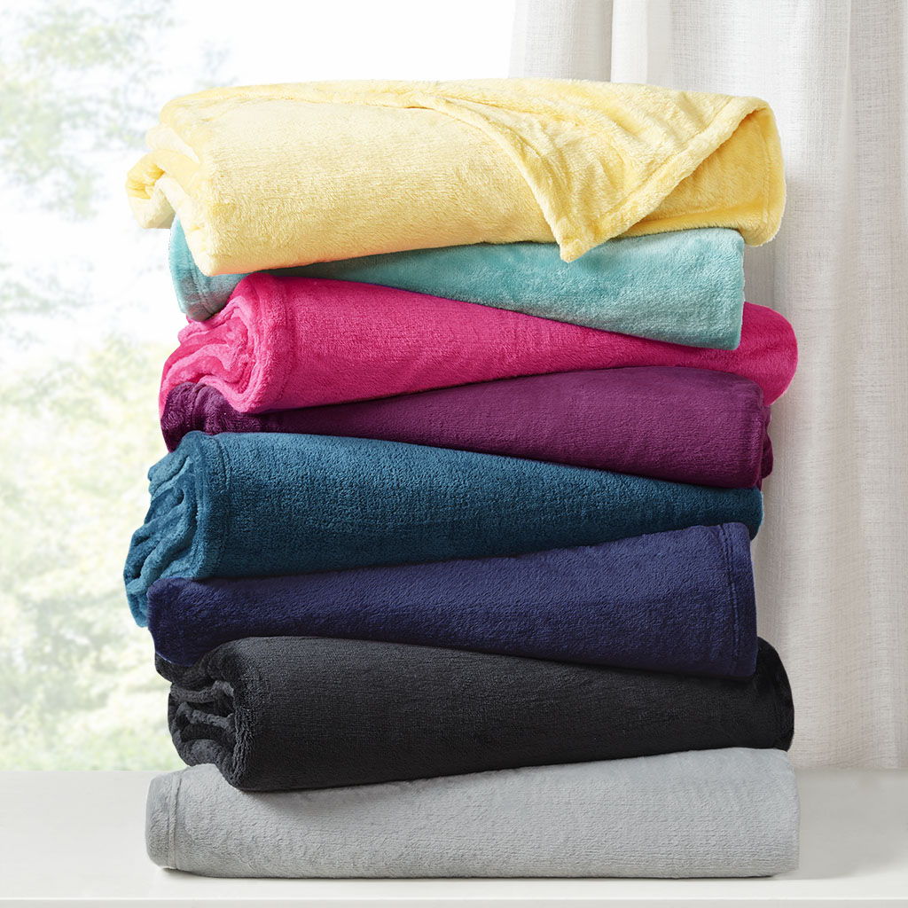 Microlight Plush - Twin Oversized Blanket - Gray