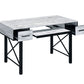 ACME Settea Computer Desk, Antique White & Black Finish 92797