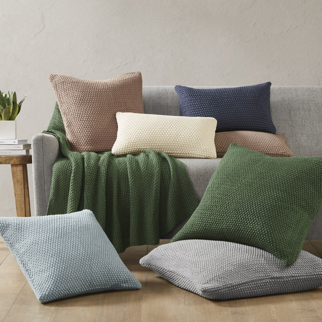 Bree Knit - Oblong Pillow Cover - Gray