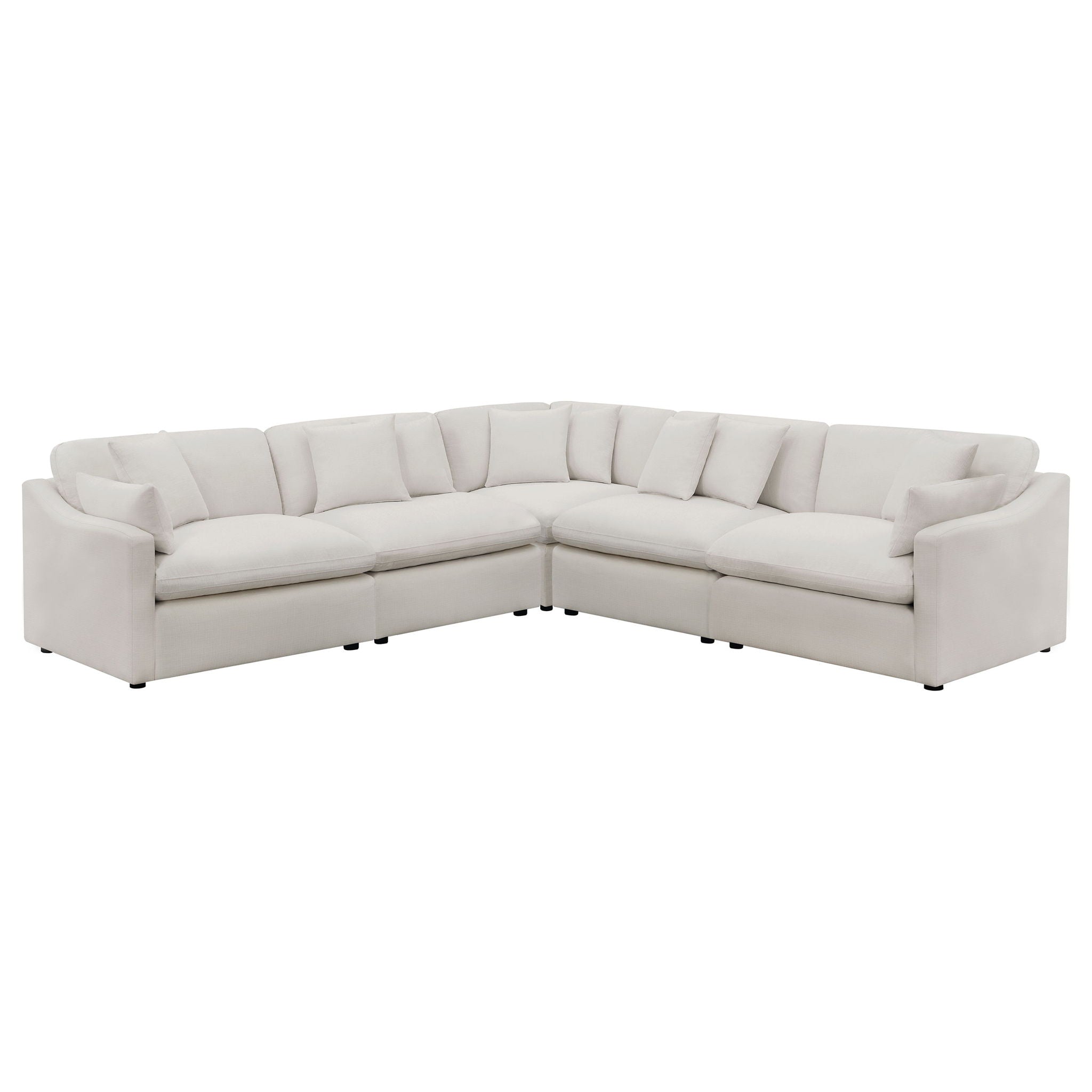 Greeley - 5 Piece Upholstered Modular Sectional Sofa - Ivory