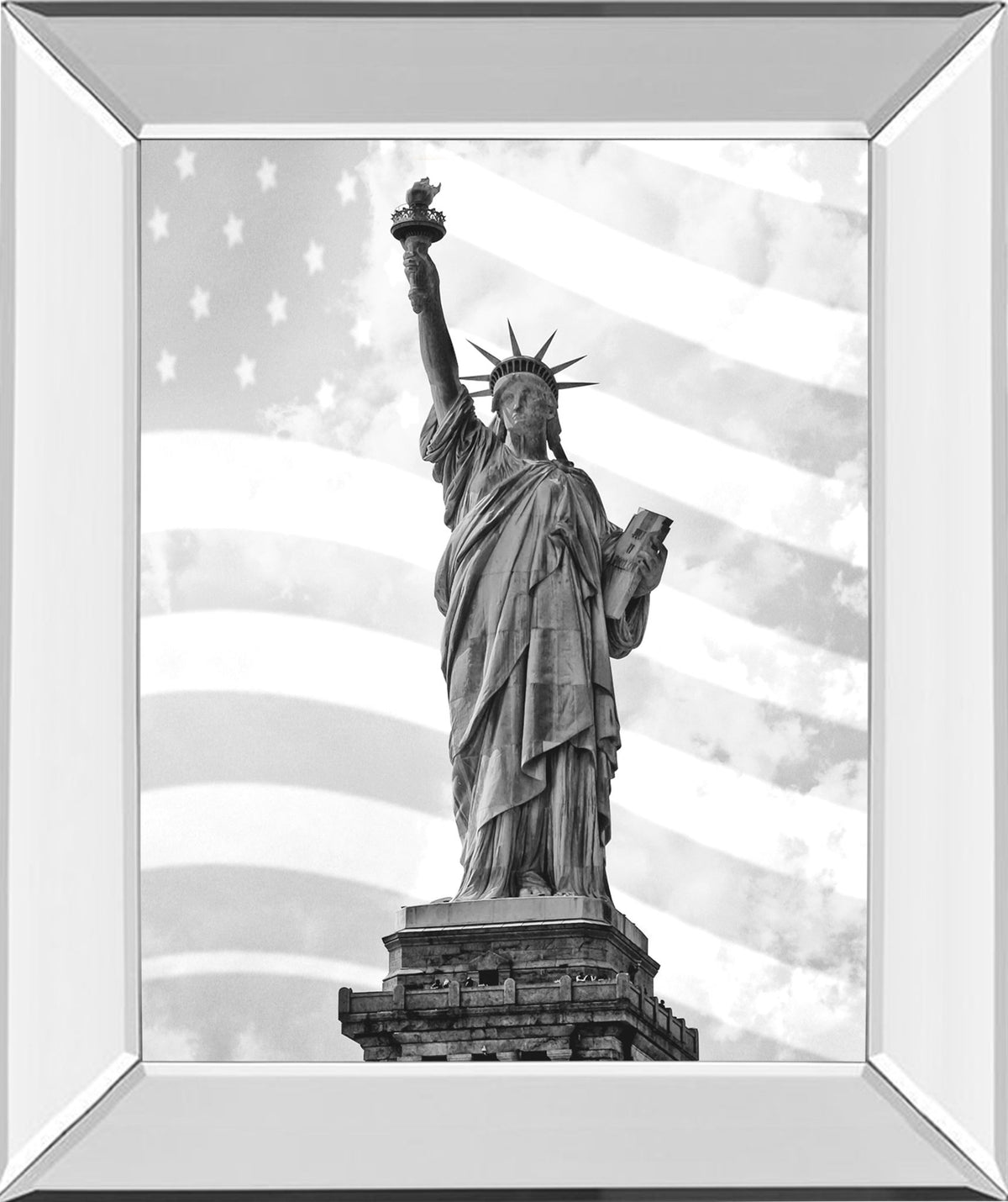 Liberty Flag By Roffman, R. - Mirror Framed Print Wall Art - Gray
