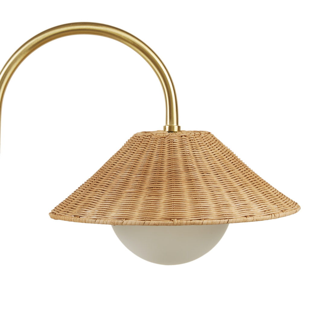 Laguna - Weave Shade Floor Lamp - Gold / Natural