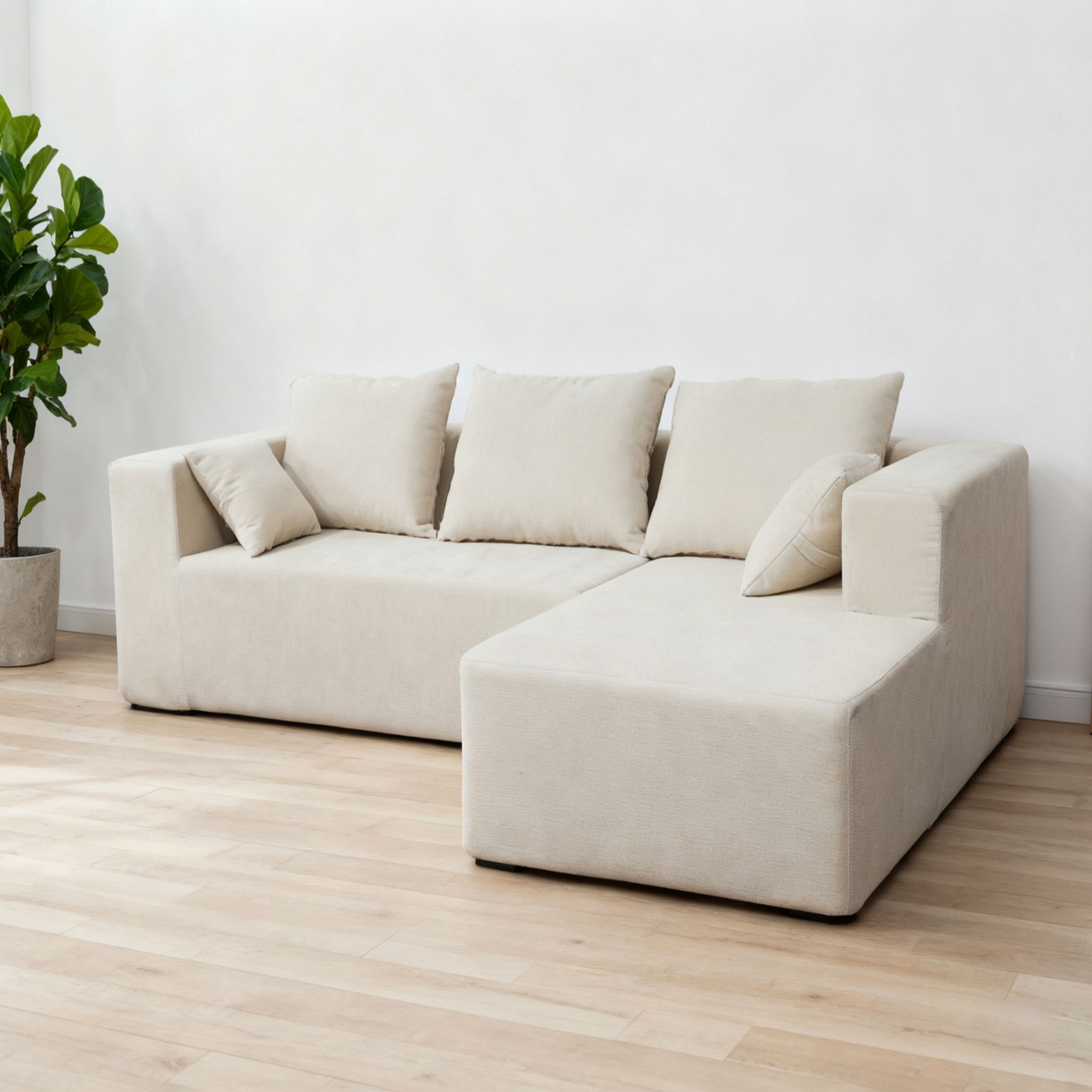 Modular Corner Sofa With Soft Fabric
