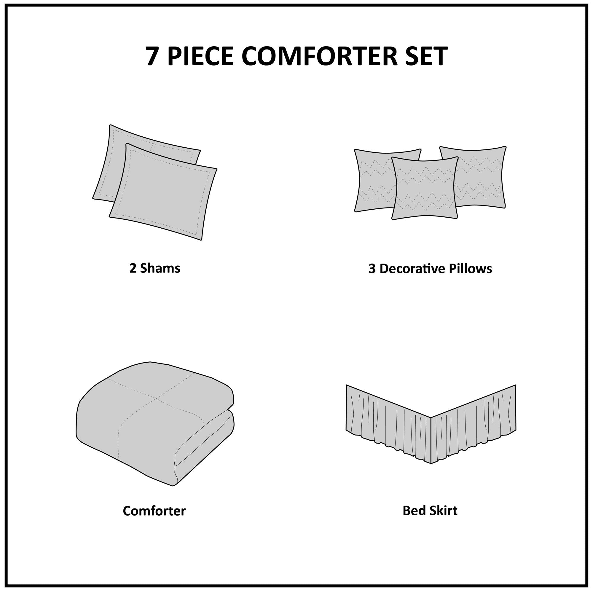 Laurel - Queen Pieced Pleated 7 Piece Tufted Comforter Set - Plum