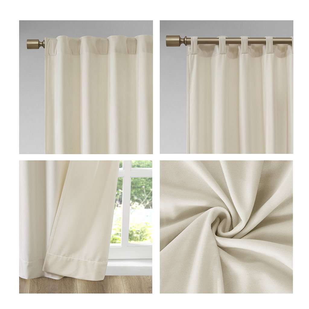 Colt - 95" Room Darkening Rod Pocket/Back Tab Window Panel Pair - Ivory