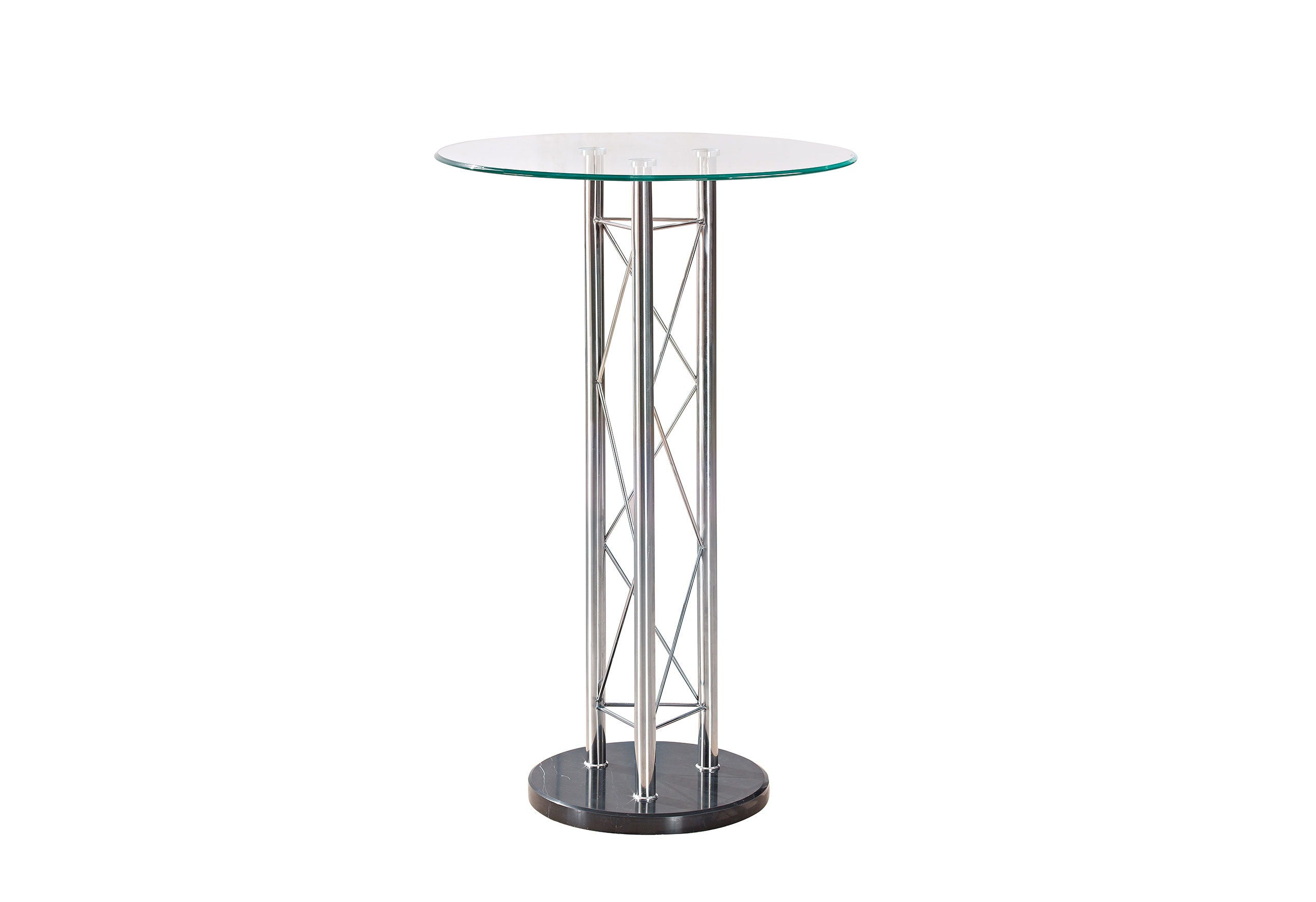 D208 - Bar Table - Black / Clear / Silver