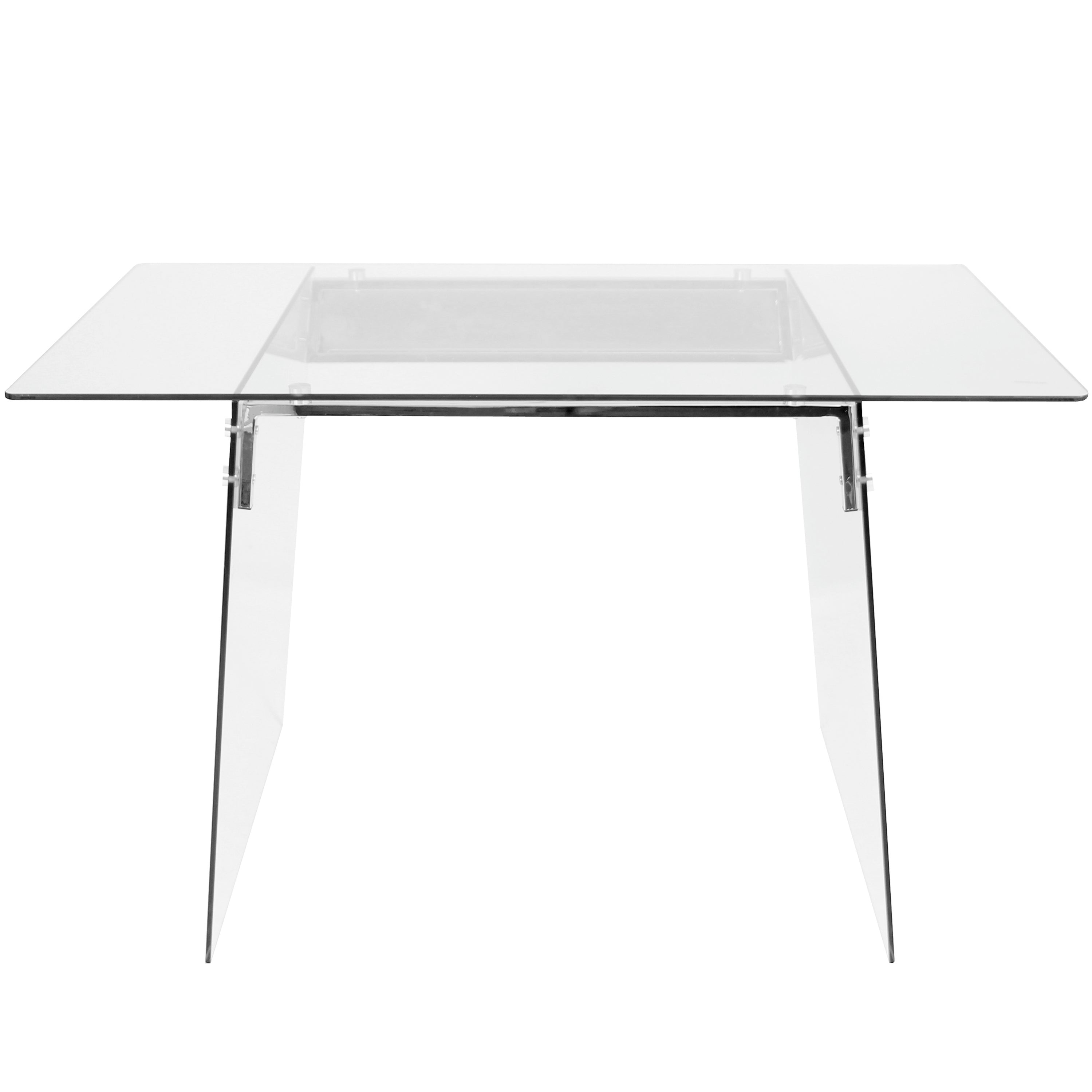 Glacier Contemporary Desk in Clear and Chrome by LumiSource