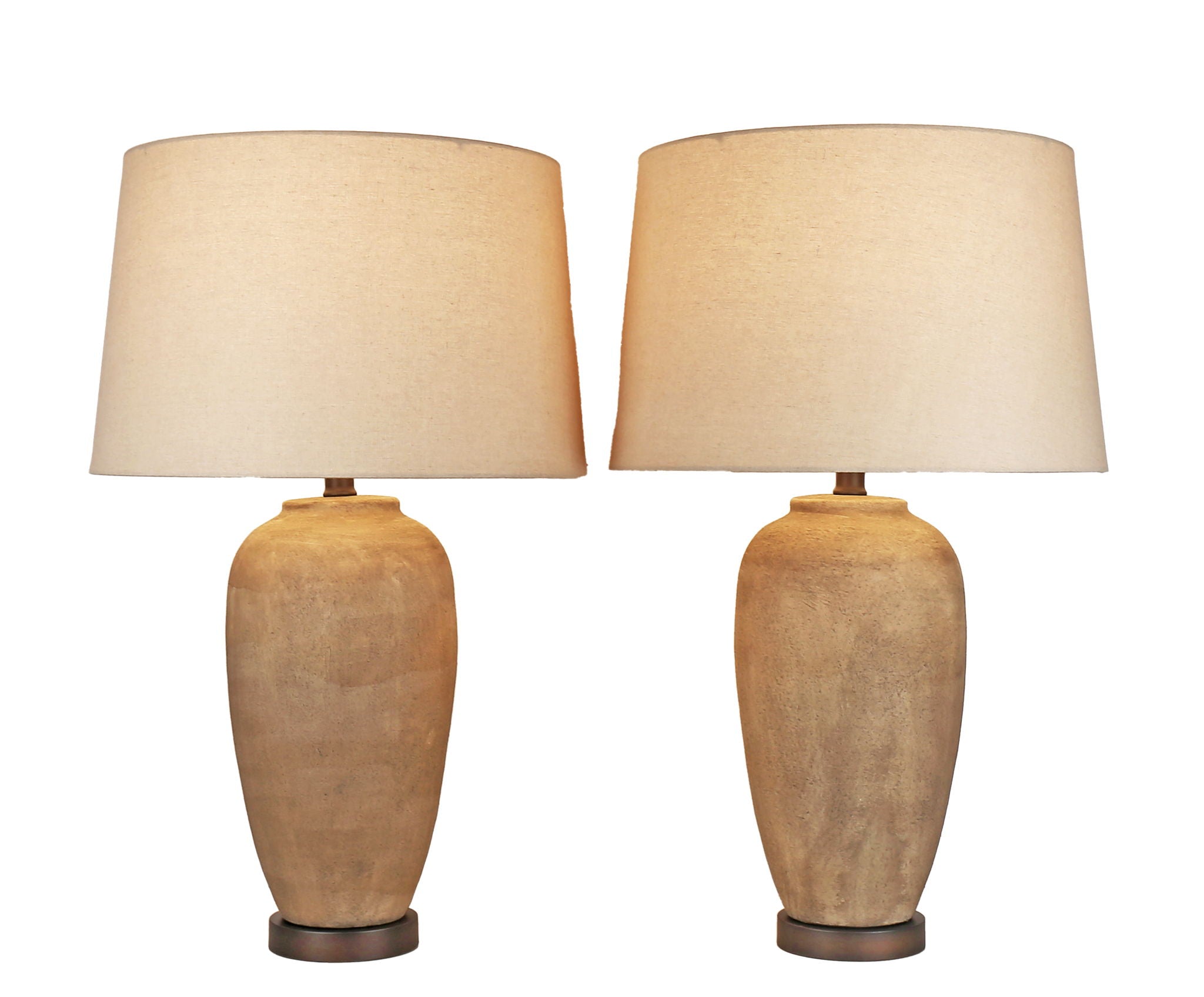 Earthen Elegance Ceramic & Metal Table Lamp (Set of 2) - Earthen / Oil Bronze
