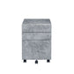 ACME Jurgen File Cabinet, Faux Concrete & Silver 92909