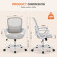 Sweetcrispy Ergonomic Office Chair Home Desk Mesh Chair with Fixed Armrest Executive Computer Chair with Soft Foam Seat Cushion