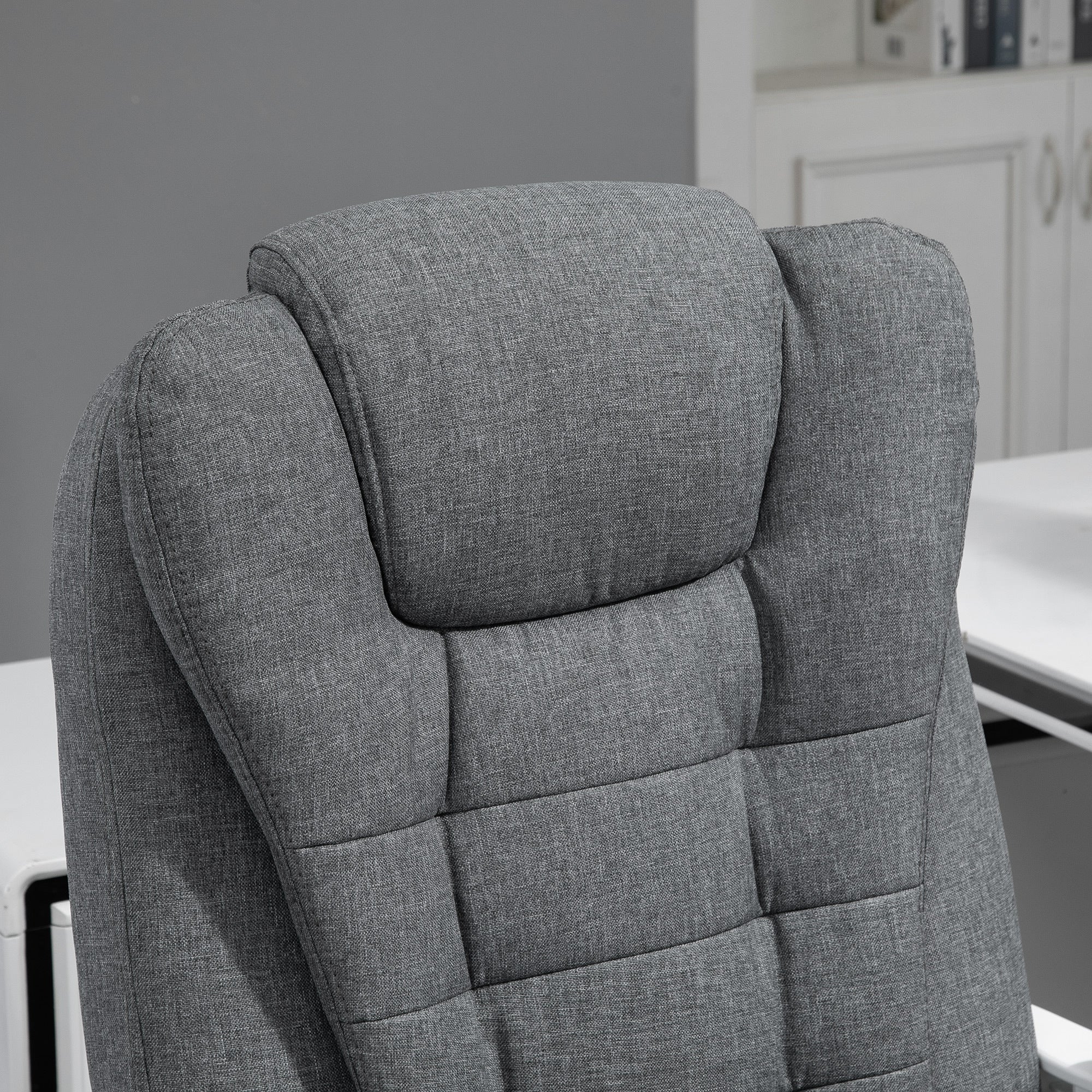 Vinsetto Executive Office Chair with Footrest, Linen-Fabric Computer Chair