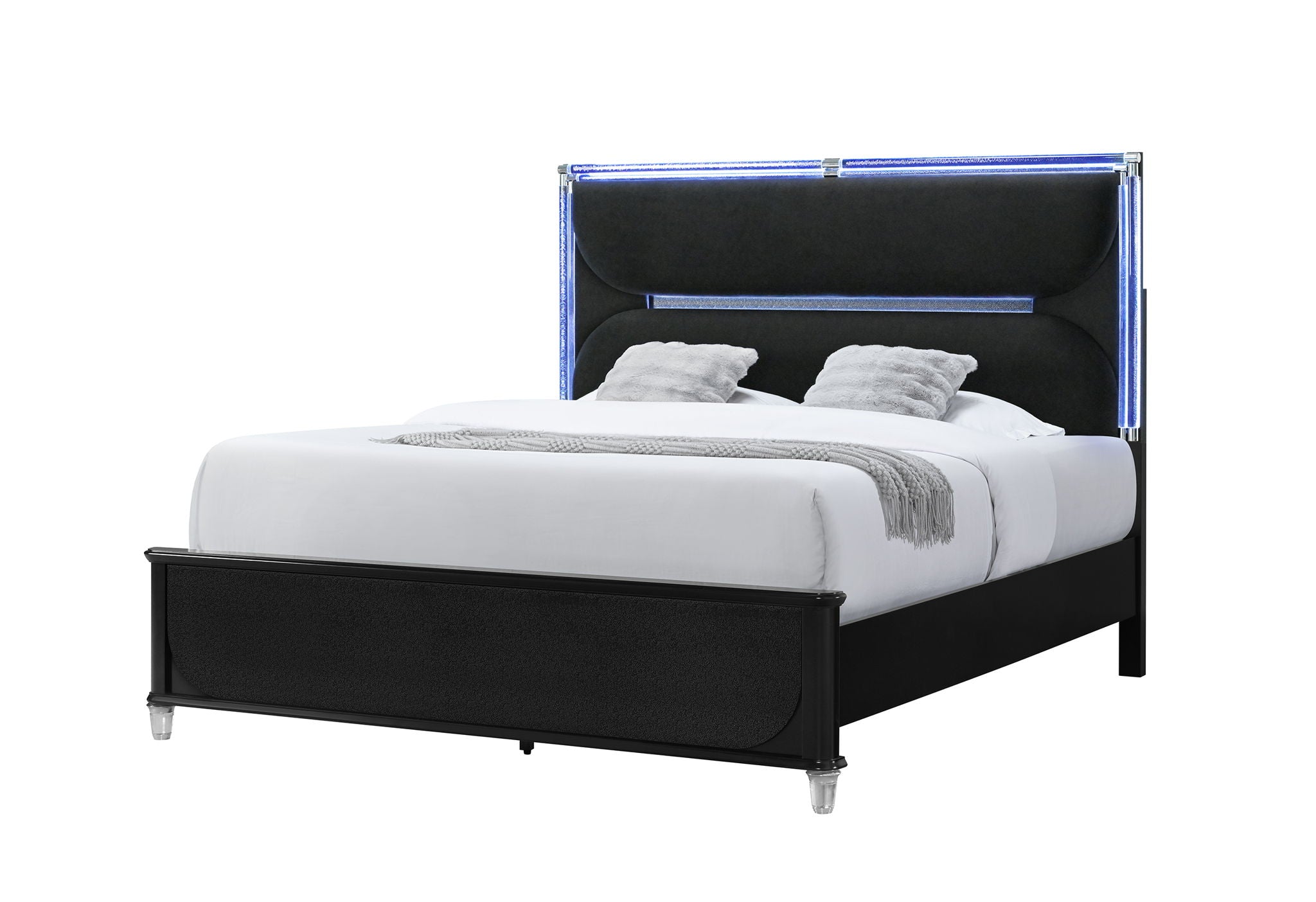 Lando - Queen Bed Headboard With Continuous LED - Black